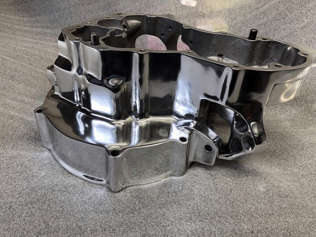 Chrome-plated motorcycle engine case