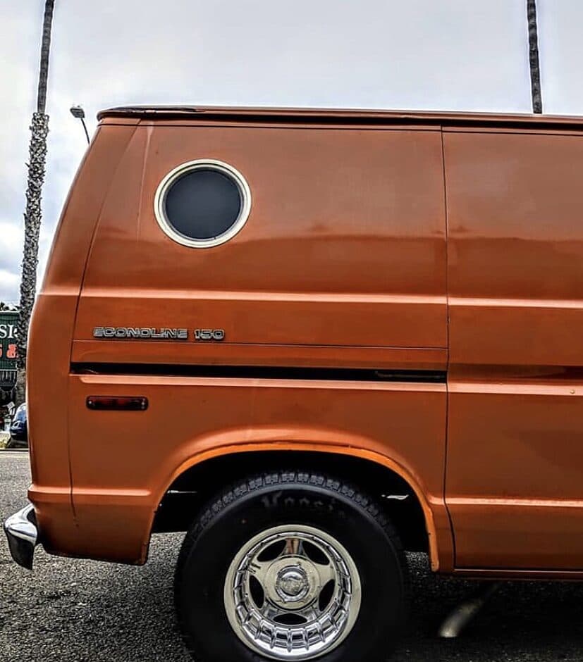 Orange van on polished wheels